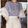 2025 New Summer Women T-Shirt Short Sleeve Stripe Basic Fashion O-Neck Tops Tees Casual Loose Tees