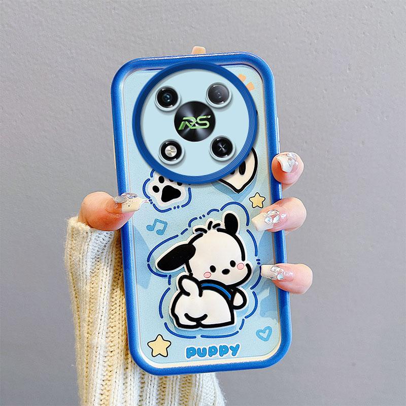 KEYSION Shockproof Case for Itel RS4 with Lanyard Soft Silicone Cute 3D Cartoon Doll Phone Back Cover for Itel RS4