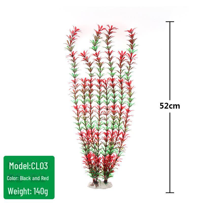 Fish Tank Scenic Background with Decorative Artificial Water Plants, 50cm High