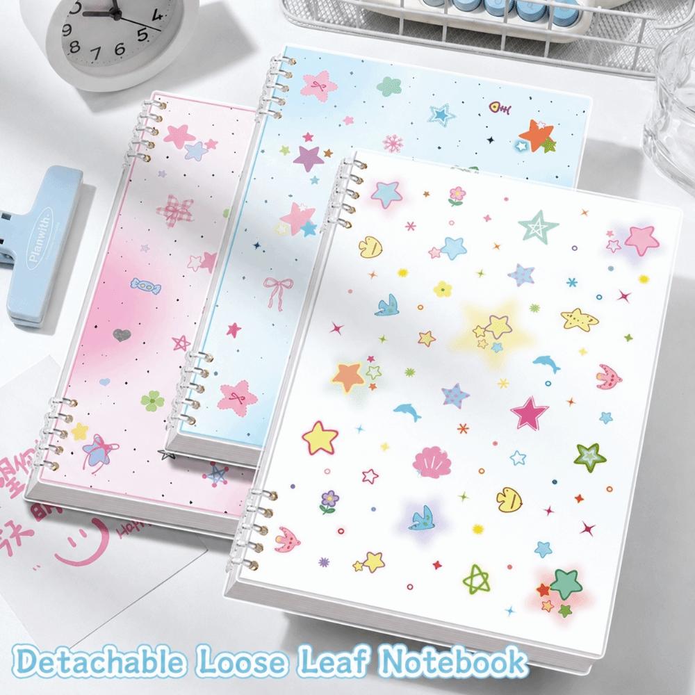 A5/B5 Lined Notebook Star Print Journal INS Binder Notebook Note Taking