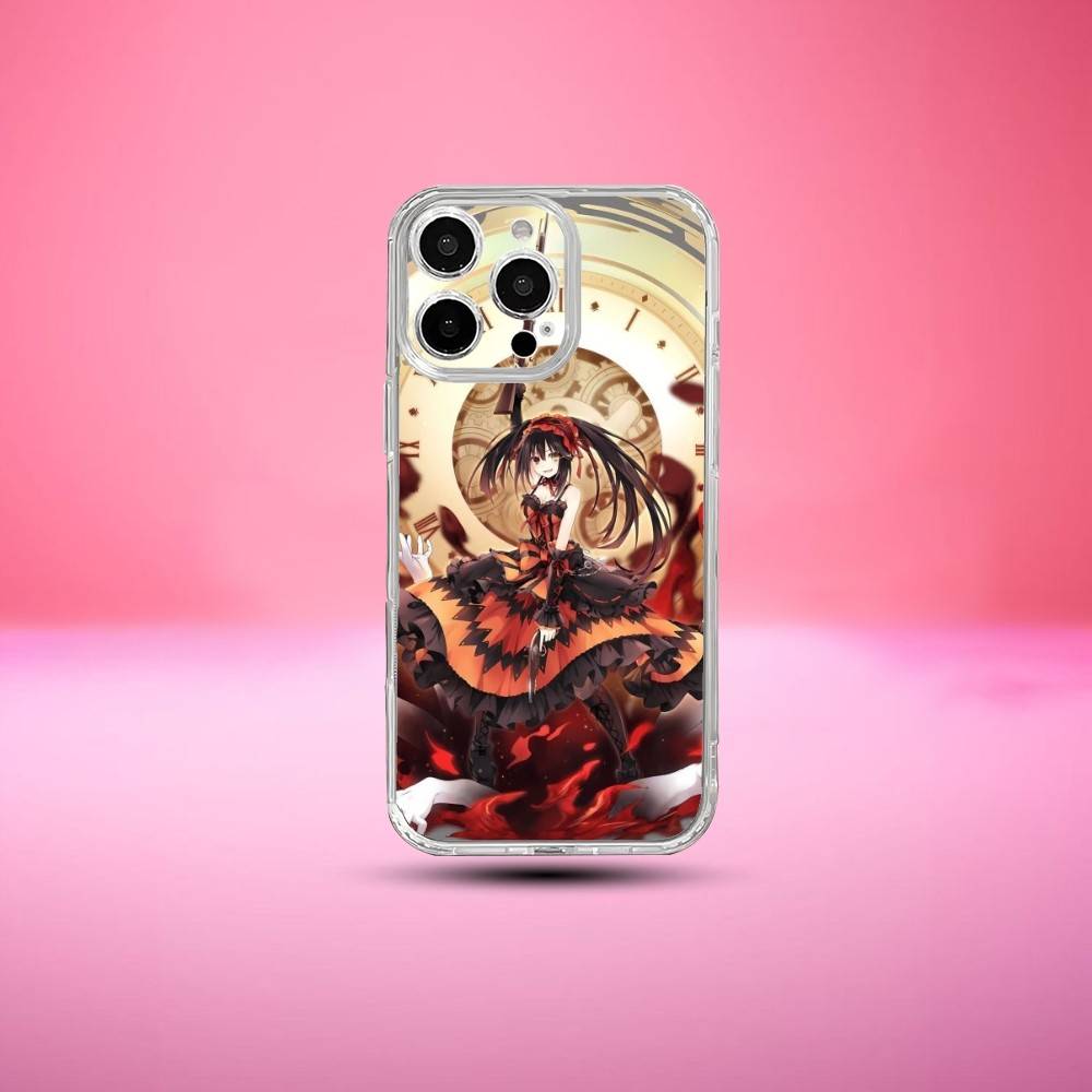 Date A Live Токисаки Куруми Чехол для телефона для iPhone 17, 16, 15, 14, 13, 12, 11 Plus, Pro Max Мягкий прозрачный чехол