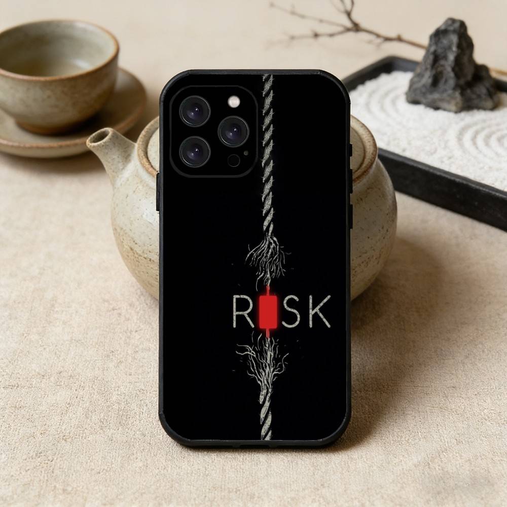Чехол для телефона Day Trader Trading RISK RICH для iPhone 17, 16, 15, 14, 13, 12 Plus, Max, Мягкий силикон, Черный