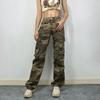Камуфляжный комбинезон, джинсы с карманами, женские прямые брюки