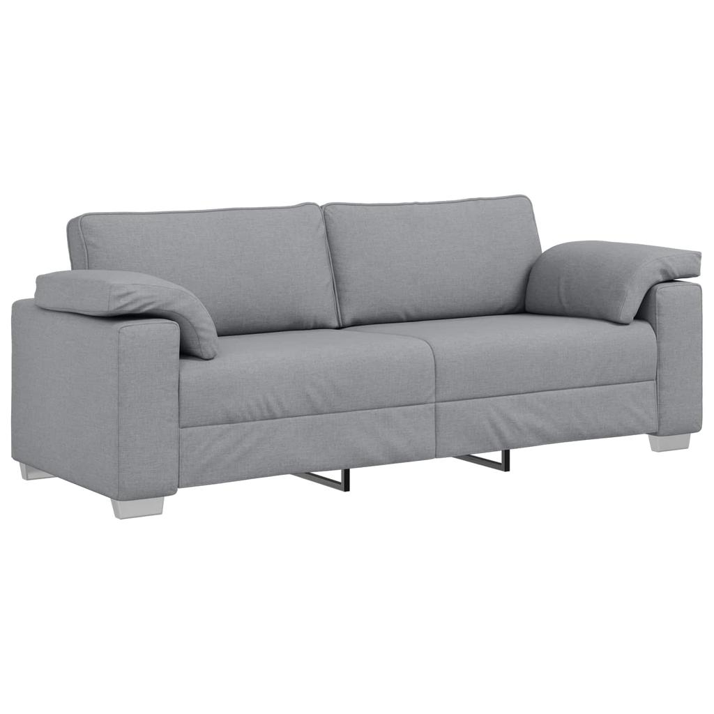 3 Seater Sofa Light Grey 220 cm Fabric
