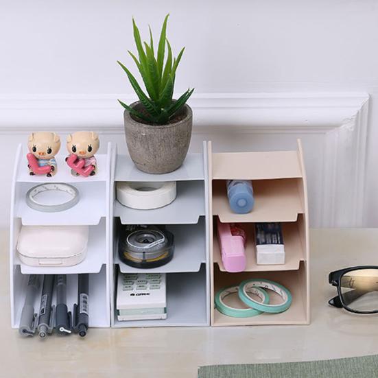 Настольный органайзер, противоскользящий, универсальный, с 3 отделениями, для хранения кистей для макияжа, для офиса