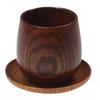 ABRW-Japanese Style Log Cup Wooden Big Belly Cup Sake Solid Wood Retro Insulated Teacup Set Drinking Cup 150ML