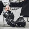 2024 Winter New Men's Shoes Mesh Student Sports Running Thick Sole Heightening Leisure Ins Popular Hong Kong Style Dad Shoes