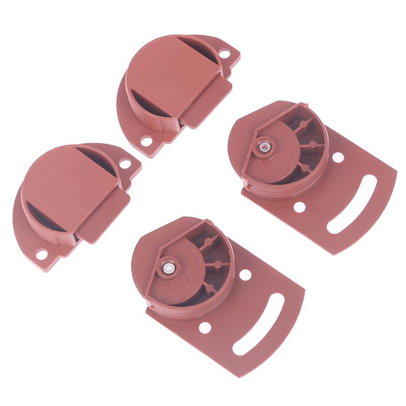 2 Pairs Vintage Style Abs Wheel Single Pulley Furniture Sliding Door Roller Set