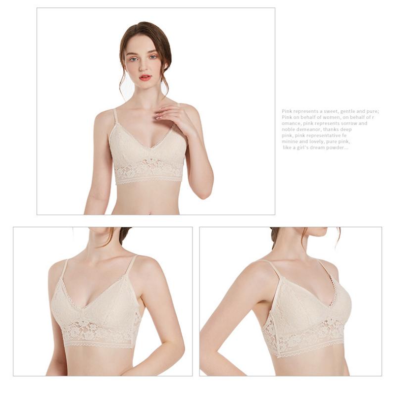 Europe and The United States Sexy Light Lace Non-steel Ring Comfortable Non-marking Bra Skin-friendly Gathering Non-slip Small Breast Women