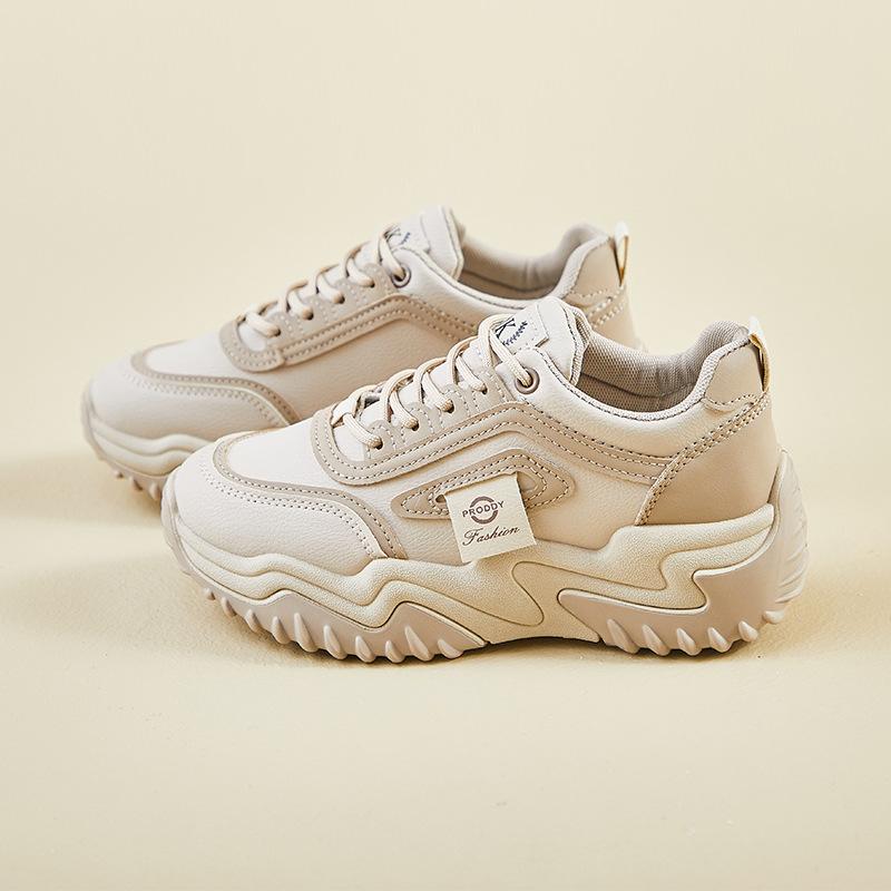 Женские повседневные туфли для папы, кроссовки на толстой платформе, удобные кроссовки для ходьбы со шнуровкой, нескользящие теннисные кроссовки, дышащие спортивные кроссовки для женщин