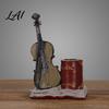 Long-lasting Pen Holder Vintage Saxophone & Violin Holder Resin Musical Instrument Desk Organizer Weighted Desktop Organizer Base Pencil Stand