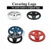 W1121PC Car Steering Wheel Decorative Sticker 6.5X4.5cm Carbon fiber Emblem For Toyota Hilux Prius Avensis Verso Corolla Camry