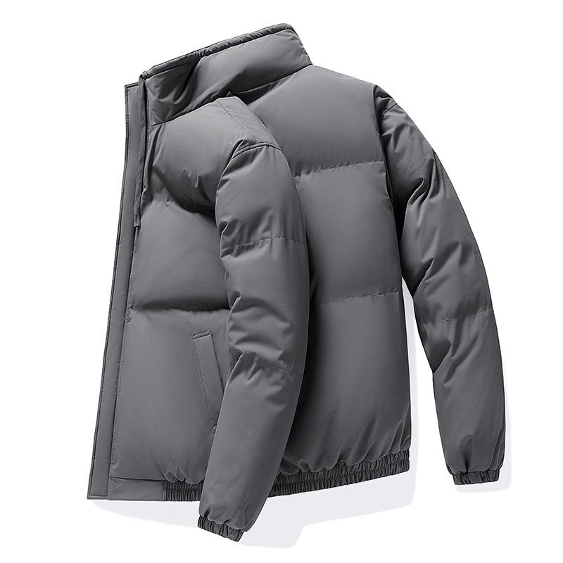 Строго отобранная хлопковая одежда мужская большого размера зимняя свободная с капюшоном однотонная хлебная одежда короткая теплая куртка