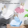 EU Electrical Sockets Plug Adapter Foldable 3 In 1 180° Rotating Adjustable Charging Converter Socket