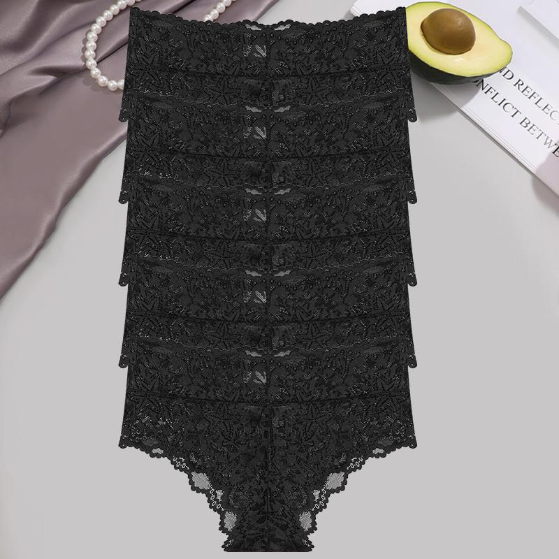 5Pcs/Set Sexy Floral Lace Panties Women Briefs Low Waist Soft Lingerie Comfortable Female Underwears Girls Intimates Panties