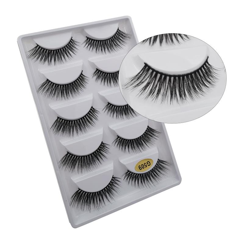 5 Pairs Multipack 3D Mink Lashes False Eyelashes Handmade Wispy Fluffy Long Lashes Natural Eye Makeup Tools Eye Lashes G806