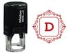 Printtoo Square Swirl Border Alphabet D Monogram Initial Self Inking Rubber Stamp Office