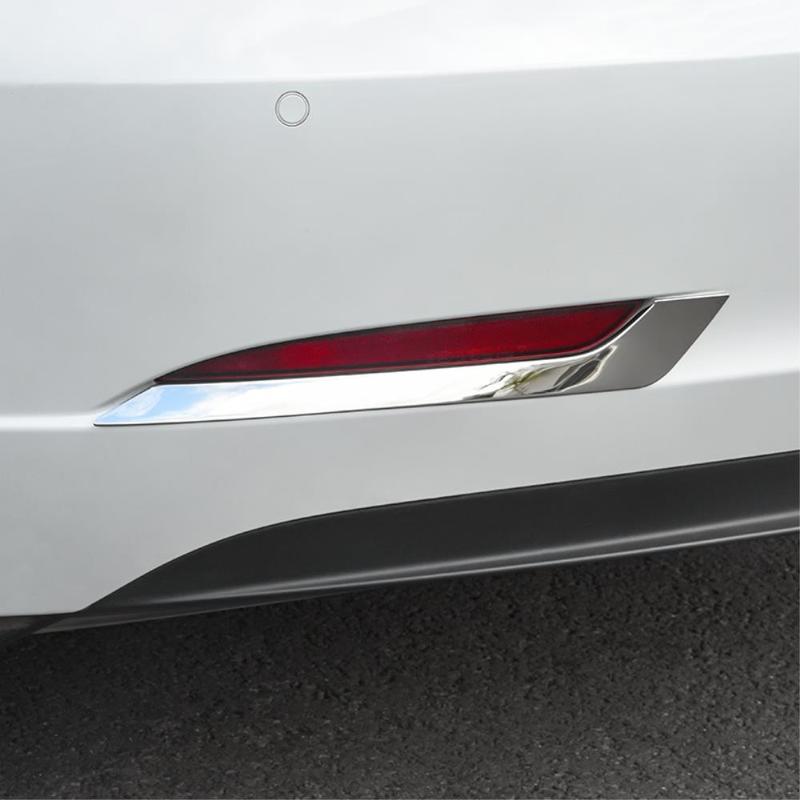 Car Upgrade Stainless Steel Rear Fog Light Protector Cover Trim For Tesla Model 3 Accessories Exterior Chrome