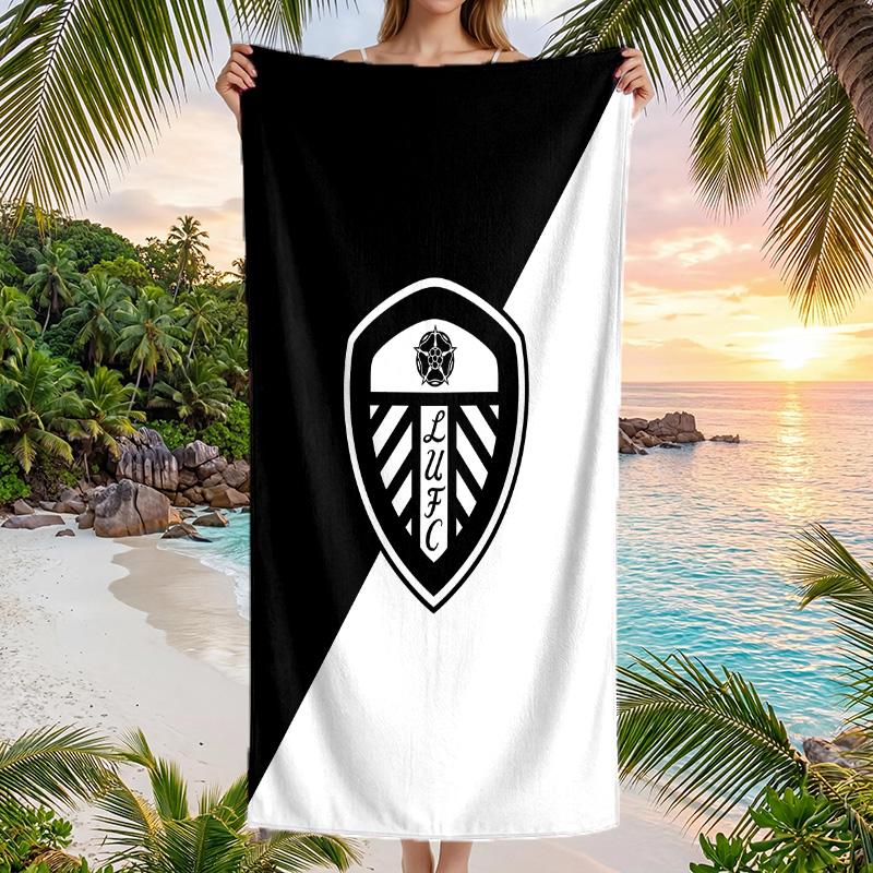 Пляжное полотенце Leeds United Football Мягкое из микрофибры Летнее полотенце Быстросохнущее Впитывающее полотенце для пляжа Бассейна Путешествий