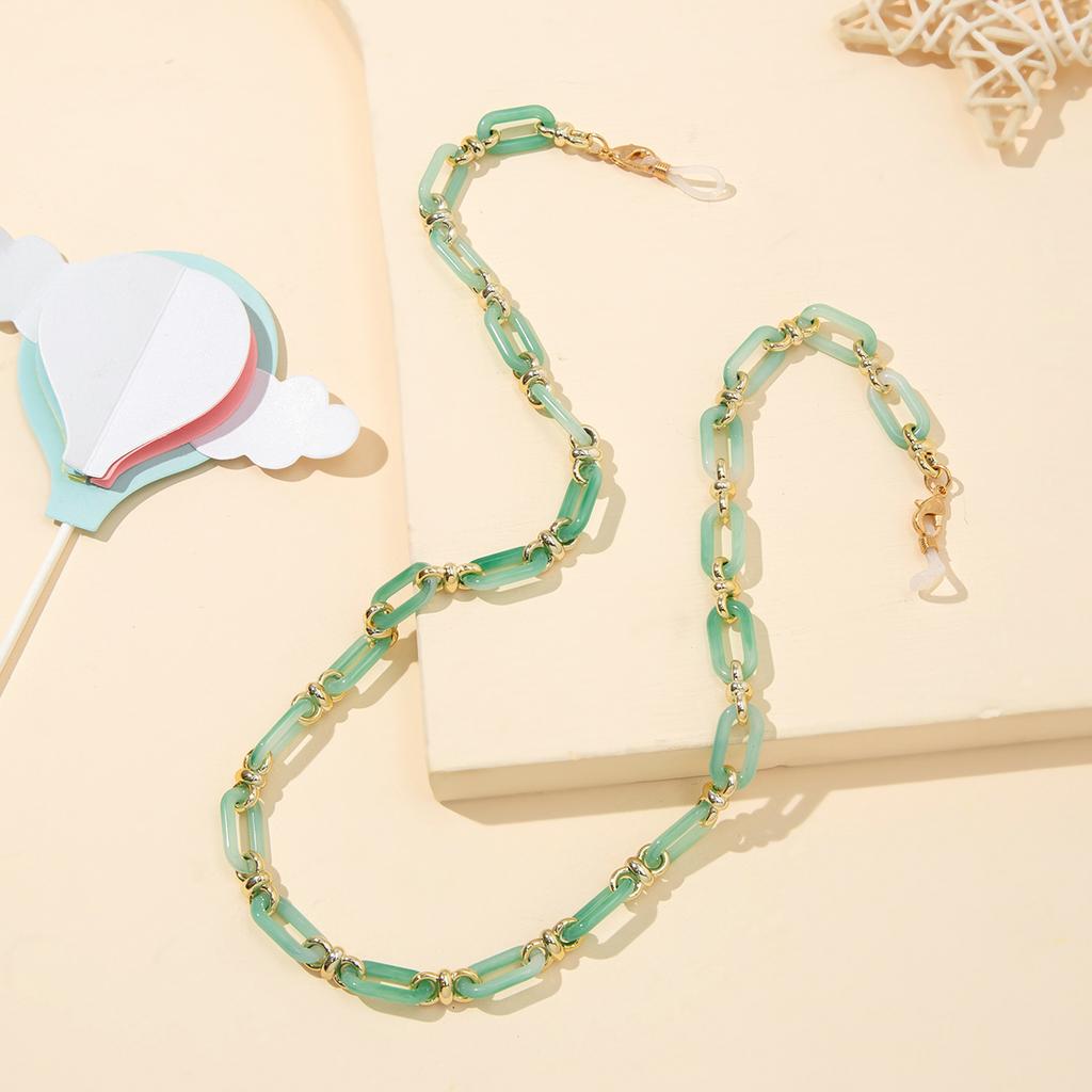 Ожерелье Нескользящая акриловая смола Цепочка для очков Шейный ремешок Шейный ободок Металлическая цепочка Шнурок для очков