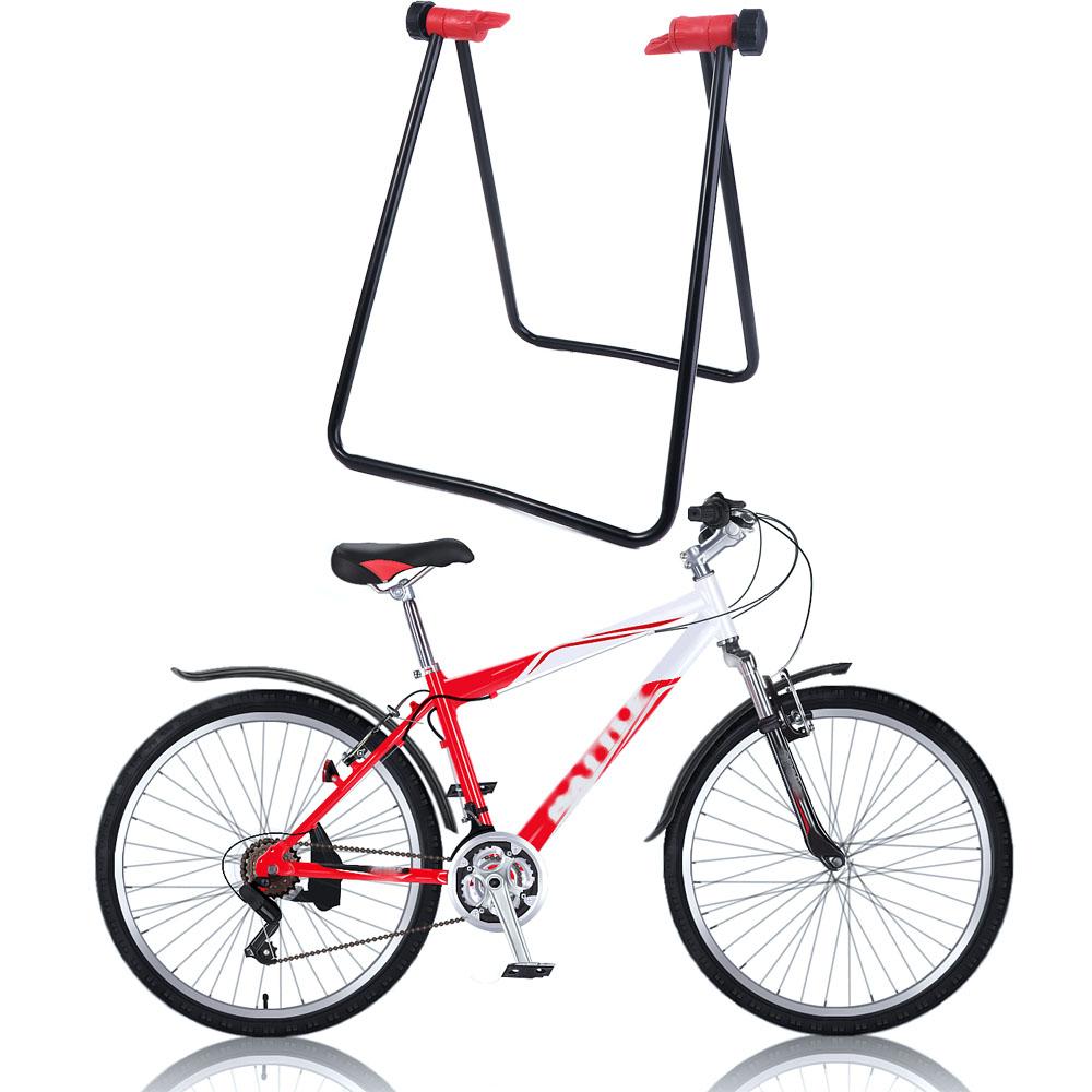 U-Shaped Folding Hub Repair Bracket Parking Rack Bike Triangle Vertical Stand Bicycle Floor Stand