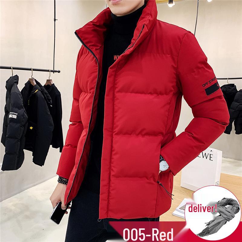 Мужская зимняя хлопковая куртка NASA - С воротником-стойкой, Утепленная, Теплая верхняя одежда, Модная распродажа.