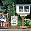 Free Small Library Tin Logo Reading Retro Metal Logo Double-sided Garden Decoration Home Coffee P4M2