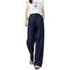 Wide-leg pants women's summer thin old money style high waist straight tube drape thin women's casual trousers dark blue trousers