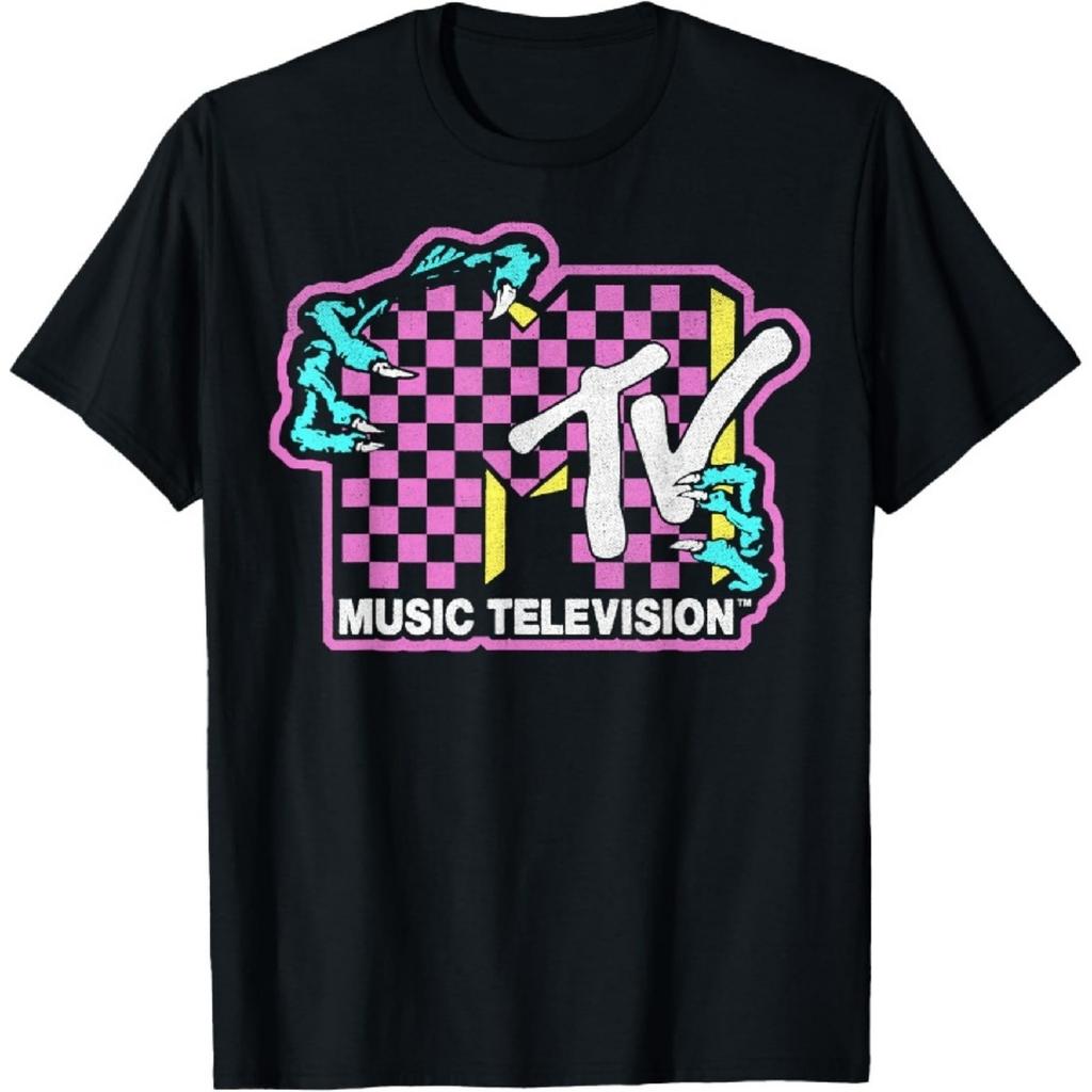 Футболка с графическим принтом MTV Checkered Monster Hand Logo