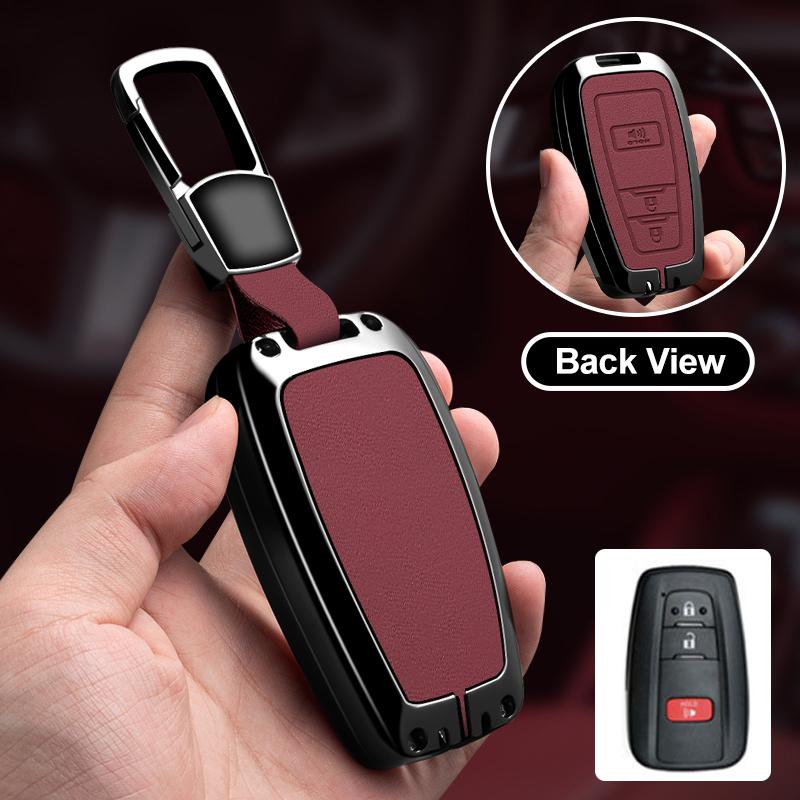 Zinc Alloy Car Smart Key Case Cover Keychain for Toyota Avalon Camry RAV4 Prius CHR C-HR Corolla Land Cruiser Prado Accessorie