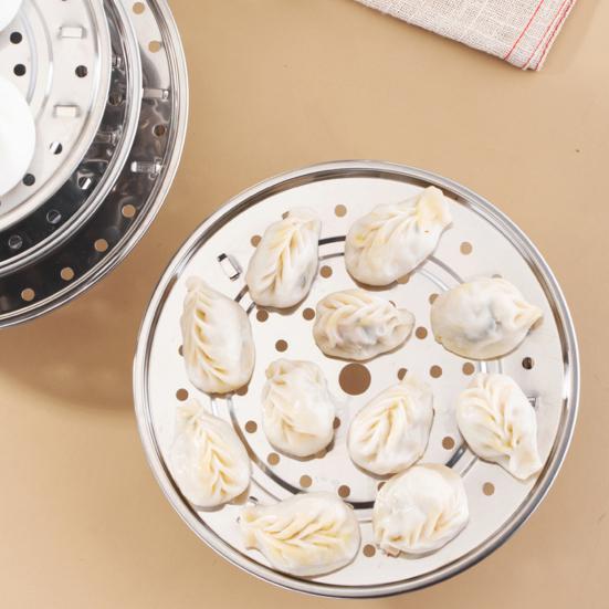 Круглая подставка для пароварки из нержавеющей стали со съемной V-образной подставкой для приготовления в пароварке штабелируемых овощей, пельменей, рыбы, морепродуктов, универсального применения.