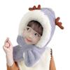 Baby hat autumn and winter children's plush hat scarf integrated male and female children's plush thickened warm windproof hat