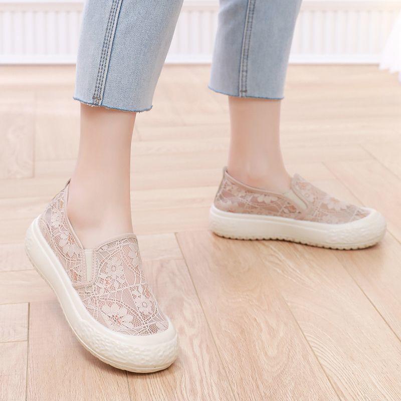 Рыбацкая обувь женская летняя новая обувь Xiaoxiangfeng полая сетчатая женская дышащая повседневная обувь ленивая студенческая обувь на платформе