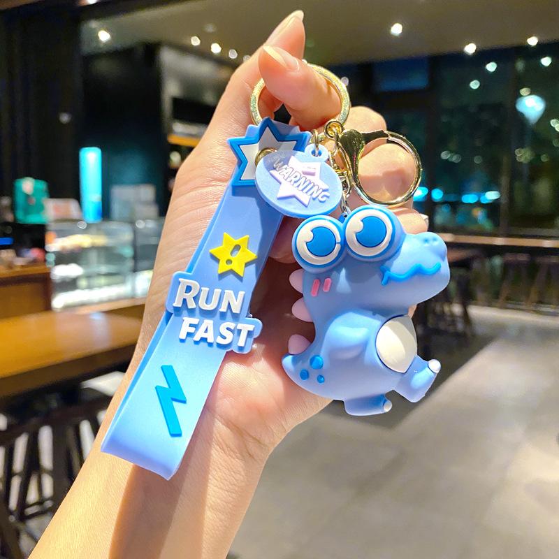 Cartoon Lightning Music Dinosaur Keychain Doll Pendant Animation Keychain Student Schoolbag Pendant