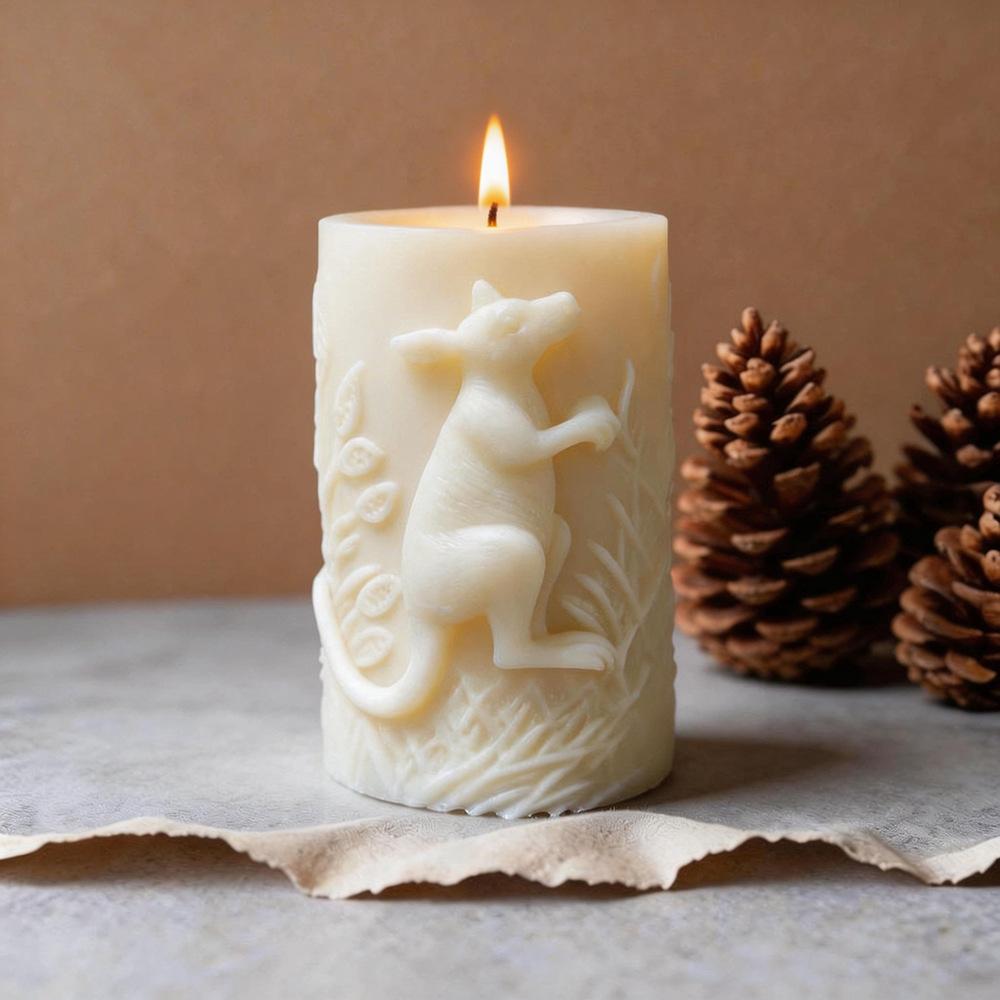 Cylindrical Silicone Mold White Kangaroo Silicone Mold Diy Candle Mold Scented For Home Decoration Gifts Candle Making