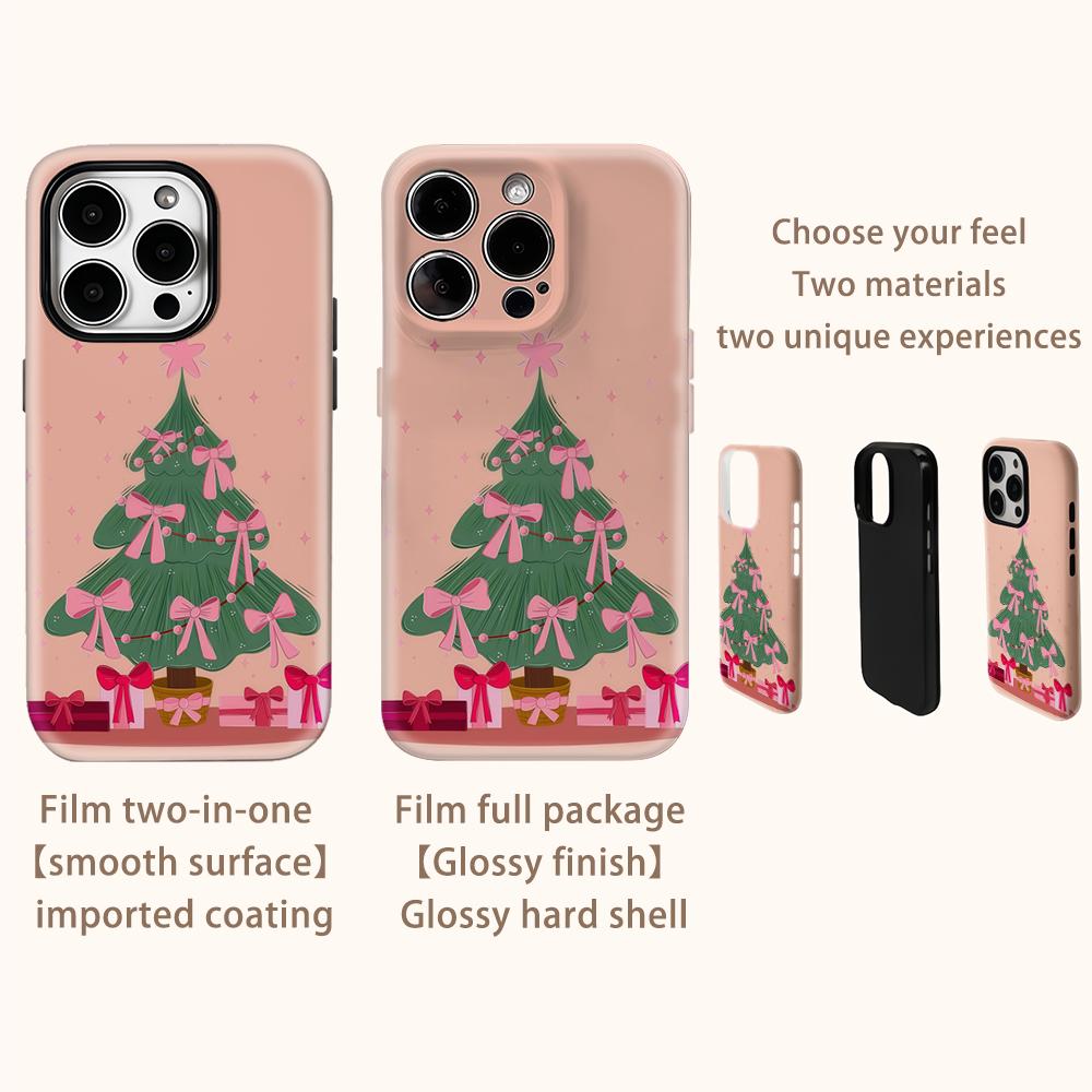 Blush Bow Christmas TreeFor Magnetic Phone Case for IPhone 17 16 15 14 13 Pro Max Plus Single Double-layer Tough Case