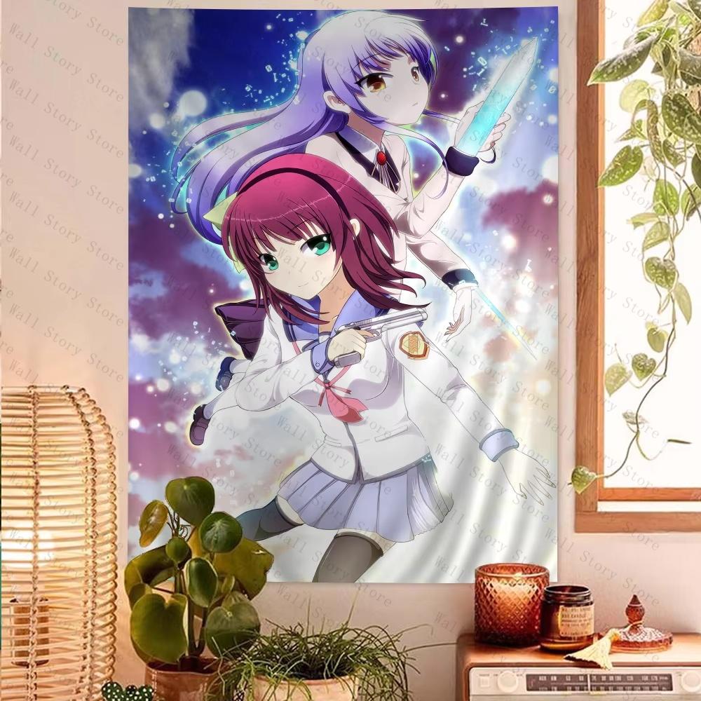 Angel Beats милая Тачибана Канаде Подвесной богемный гобелен Подвесной Таро Хиппи Настенные ковры Комната в общежитии Японский гобелен Настенное искусство