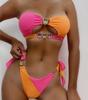 2022 Sexy Crystal Diamond Bikini: Detachable Pad, Spliced Tube Top, Strap, Split Swimsuit - European & American Style