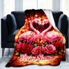 1PC Custom Name Love Birds Romance flannel blanket versatile,all-season throw suitable for the living room,bedroom,camping,travel,and gift