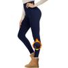 Women's High Waist Casual Pants Solid Color Fleece Thermal Leggings Winter Long Fleece Trousers Plush Running