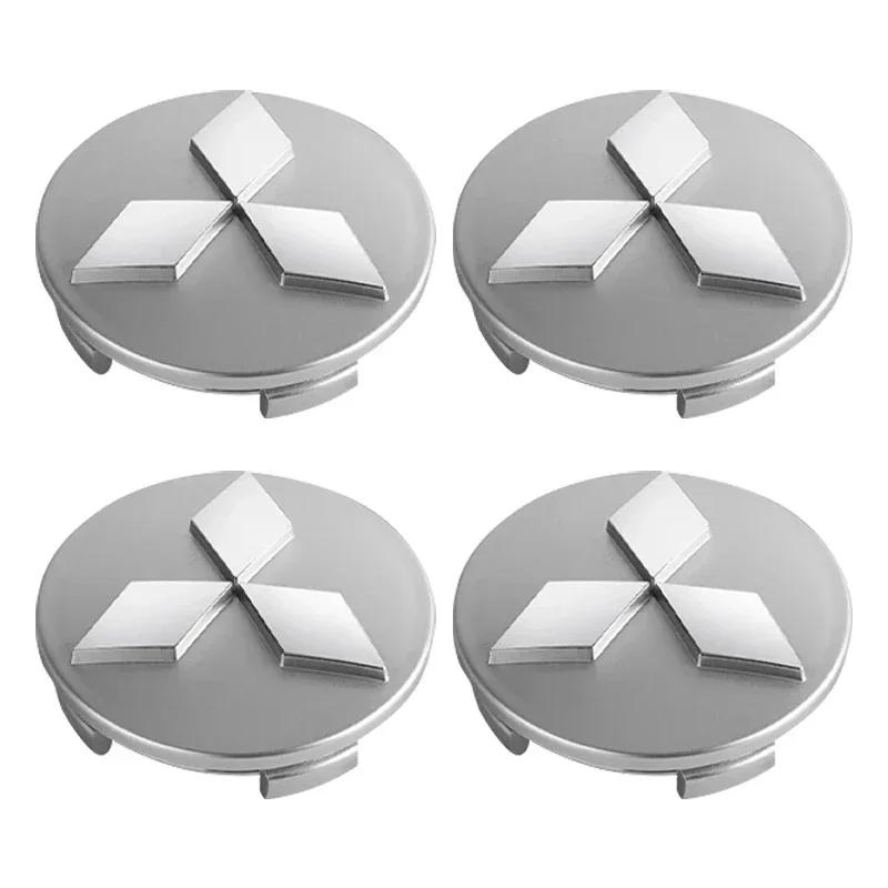 4Pcs Car Wheel Hub Center Caps Rim Badge Emblem Cover Accessories For Mitsubishi Lancer Pajero L200 Delica Eclipse Accessories