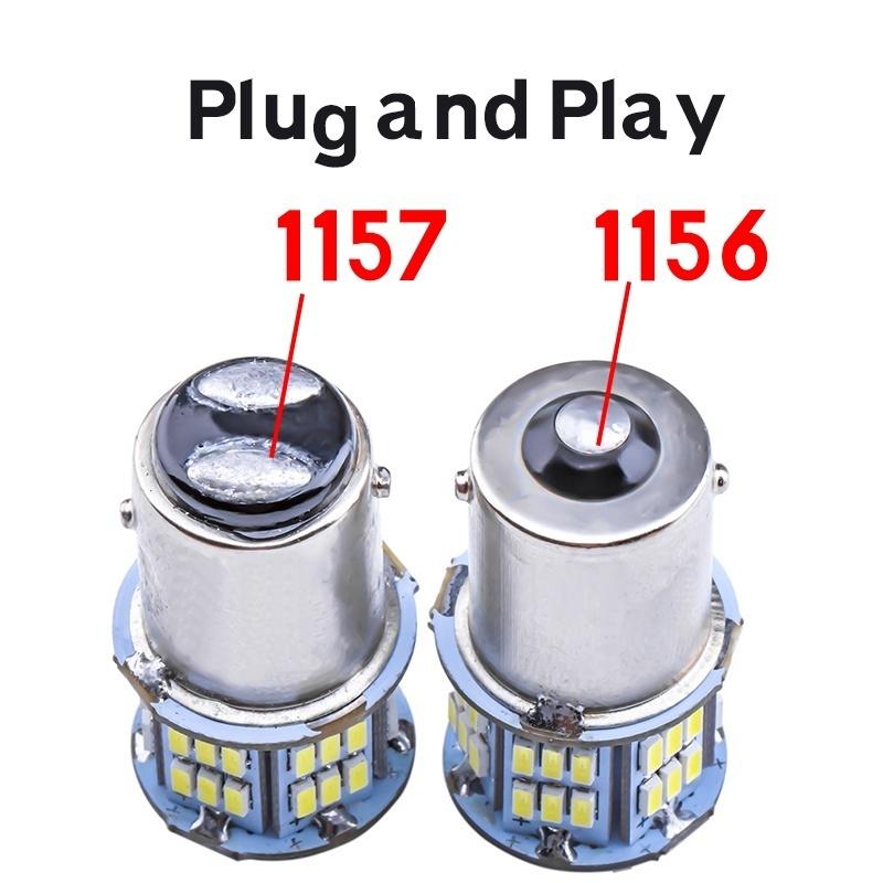 2PC LED Wedge Lights 3014 54SMD Silica Gel Car Rear Tail Parking Light Brake Lamp Turn Signal Bulb