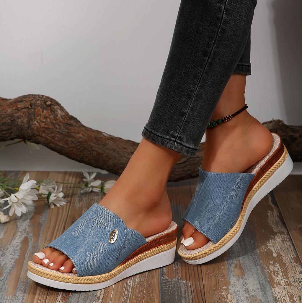 Women's High Heels Slippers Summer Beach Platform Large Size Wedge Sandals Female Outdoor Ladies Slides Sandalias Mujer