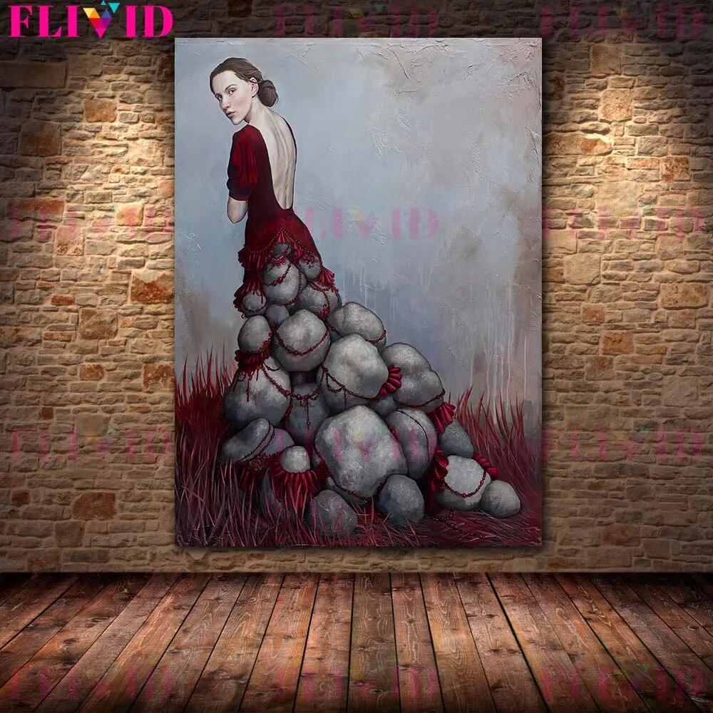 Фея-бабочка, дама-русалка, королева шахматной доски, настенная живопись на холсте, картина с шипами ведьмы, сюрреалистический художественный постер и принт, украшение для дома без рамки