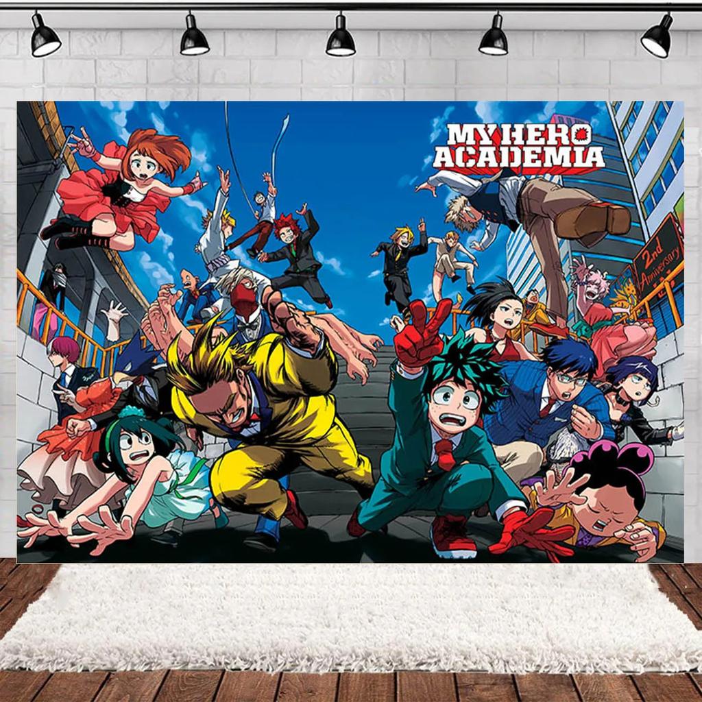 My Heros Academiaed Birthday Themed Party Decorations Balloon Set Tableware Tablecloths Cake Toppers Party Supplies Baby Shower