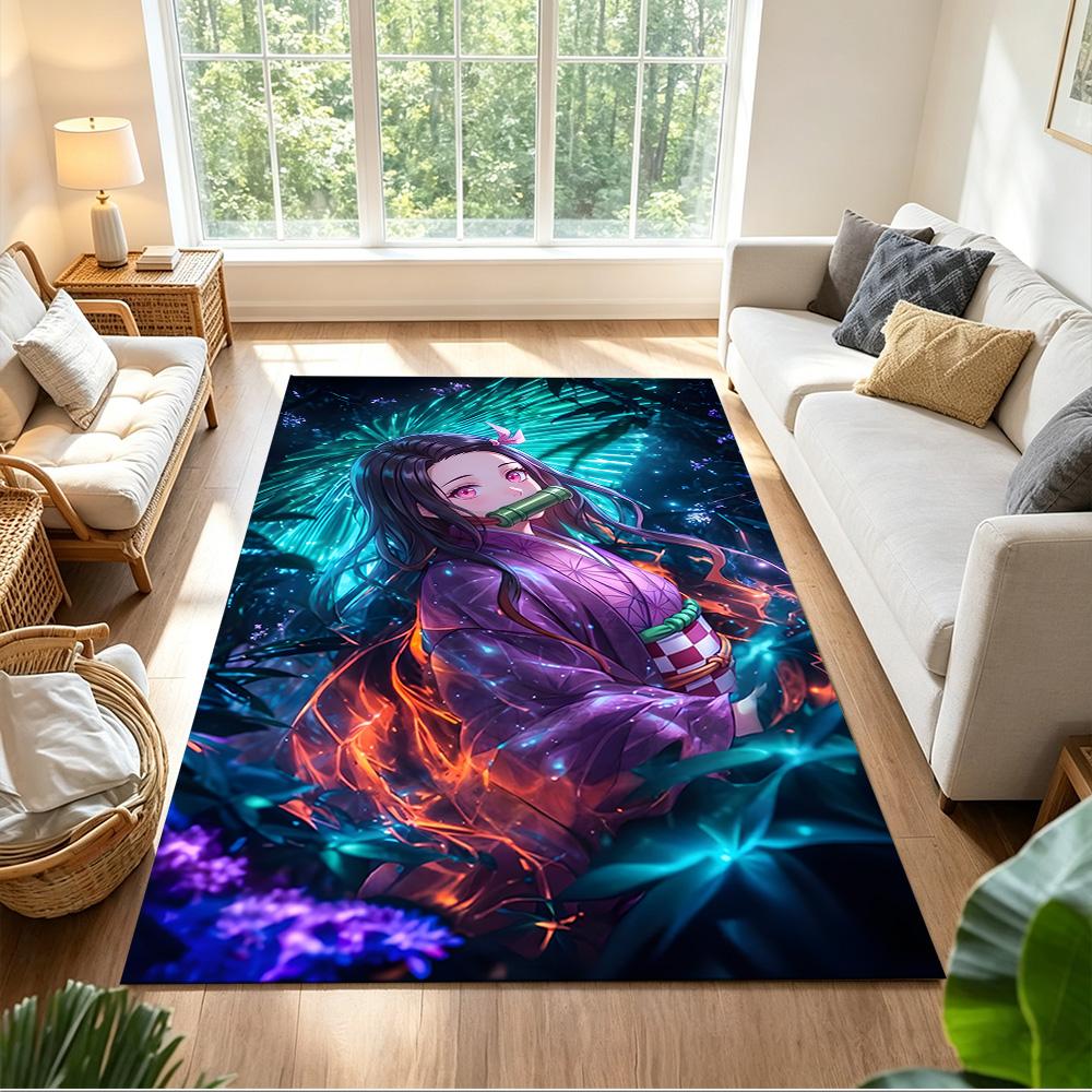 Demon Slayer Battle Fury Non-Slip Home Carpet Design for Office Decor Living Room Gift