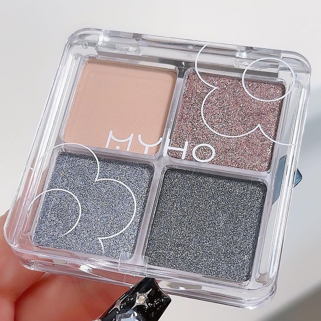 Палитра теней для век Shine 4-цветная с блестками и перламутровым блеском Матовая палитра теней для век для потрясающего макияжа