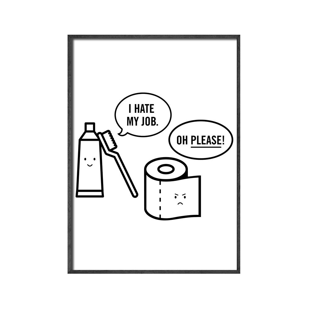 Картина на холсте Смешные знаки для ванной комнаты Плакаты Печать Современные минималистские настенные картины Декор для дома Эстетика