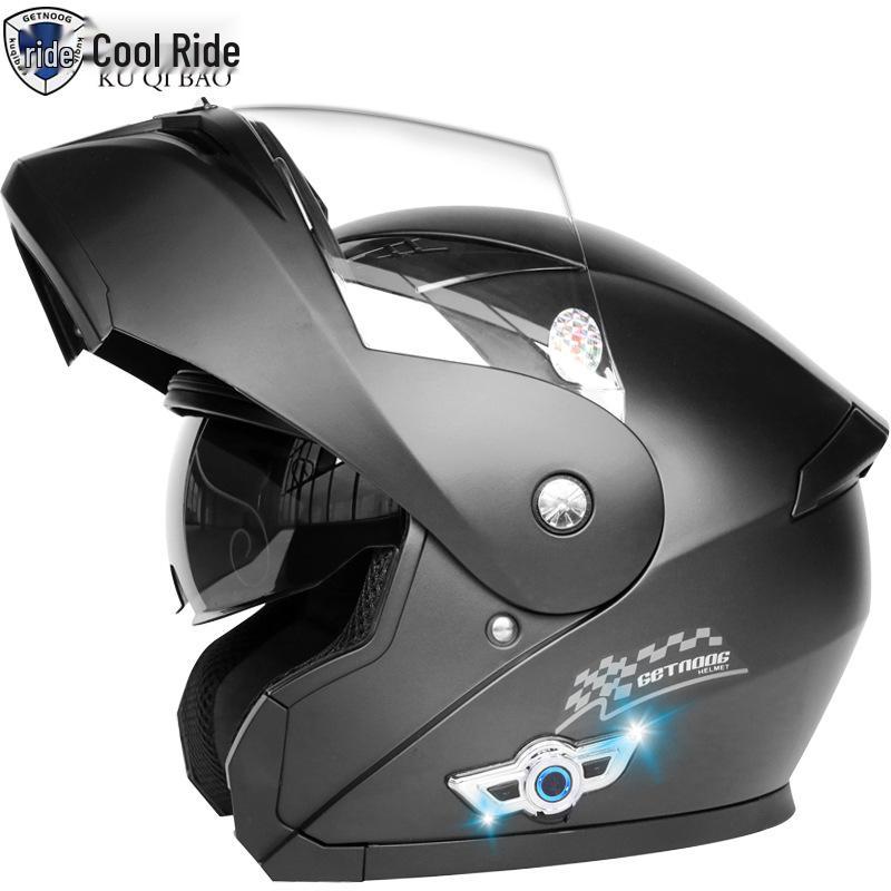 Крутой мотошлем Rider Bao с двойным визором, откидной, с Bluetooth, долгим временем работы от аккумулятора, сертифицированный 3C, полнолицевой, для электромобилей