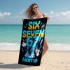 Personalized customized proof beach towel with Six Seven pattern - soft, absorbent,quick-drying,perfect swimming,camping&bathing